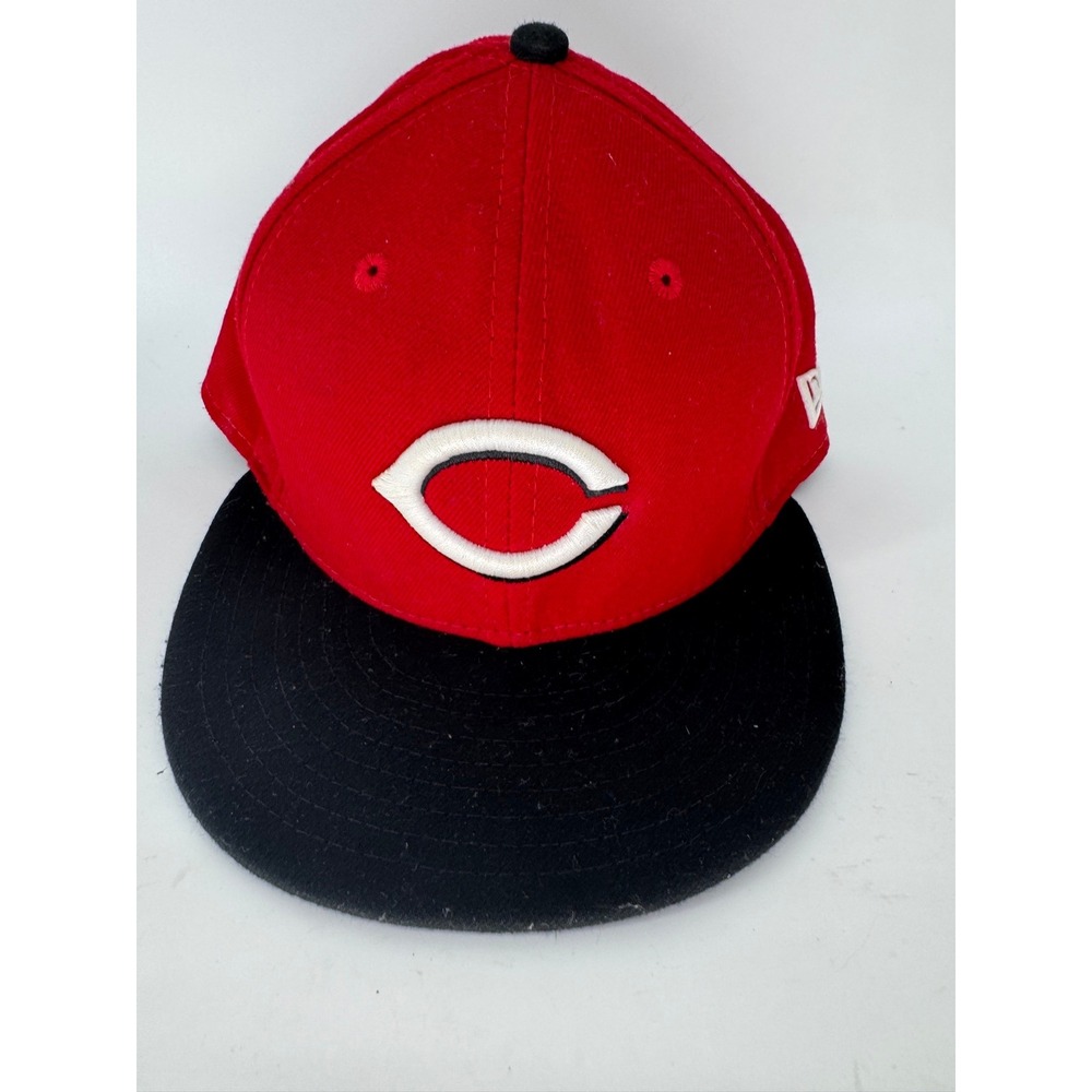 New Era Cincinnati Reds 59FIFTY Fitted Hat Mens 7 5/8 Red Black MLB Cap